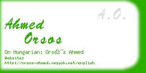 ahmed orsos business card